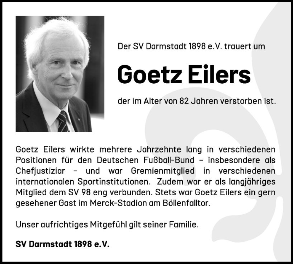 Traueranzeige für Goetz Eilers vom 03.08.2024 aus Darmstädter Echo