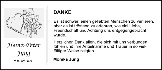 Traueranzeige von Heinz-Peter Jung von Allgemeine Zeitung Mainz