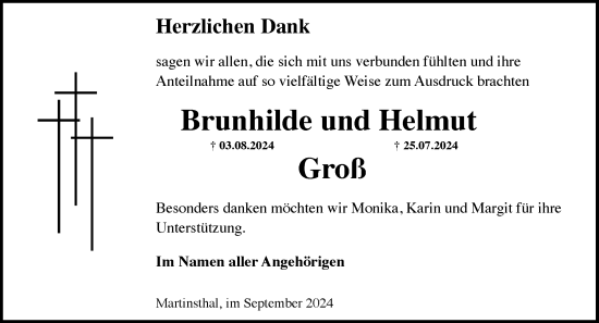 Traueranzeige von Helmut Groß von Wiesbadener Kurier