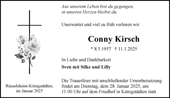 Traueranzeige von Conny Kirsch von Rüsselsheimer Echo