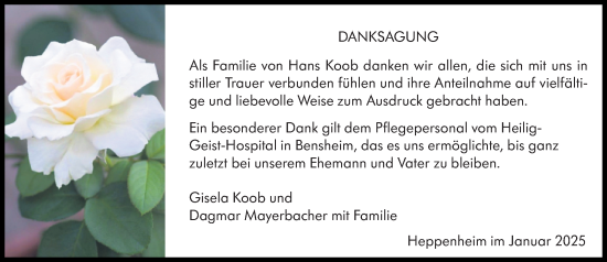 Traueranzeige von Hans Koob von Starkenburger Echo
