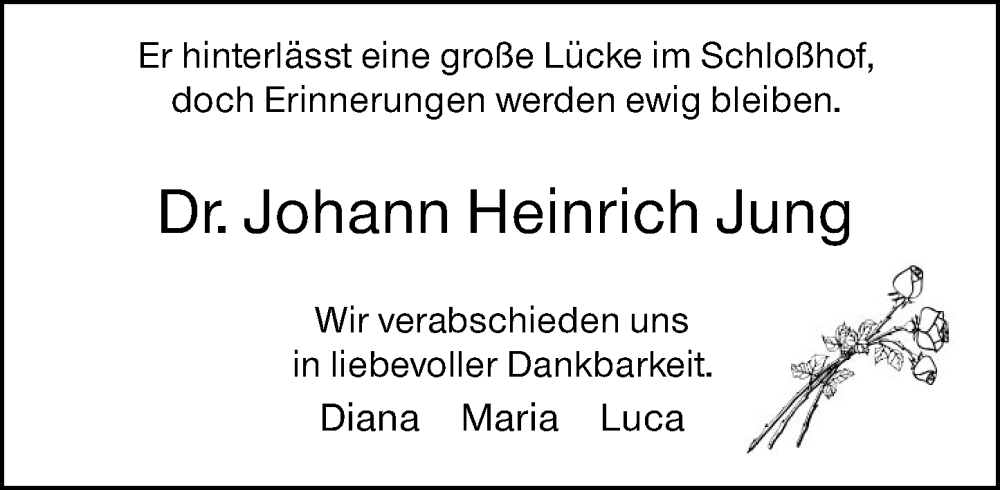  Traueranzeige für Johann Heinrich Jung vom 18.01.2025 aus Hinterländer Anzeiger