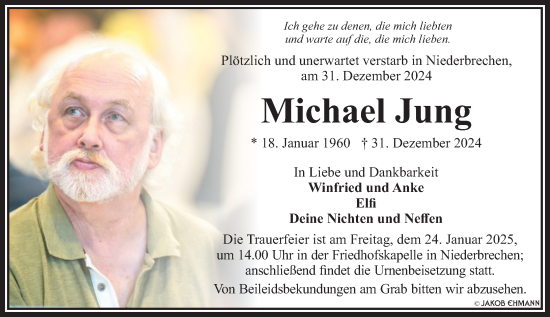 Traueranzeige von Michael Jung von Camberger Anzeiger