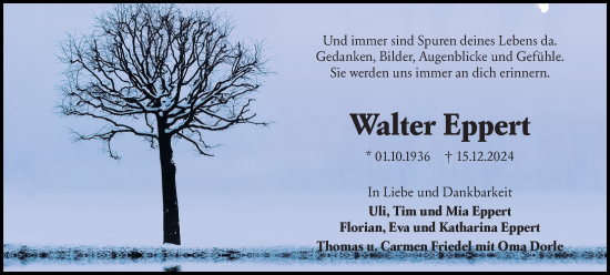 Traueranzeige von Walter Eppert von Groß-Gerauer Echo