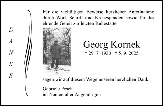 Traueranzeige von Georg Kornek von Allgemeine Zeitung Mainz