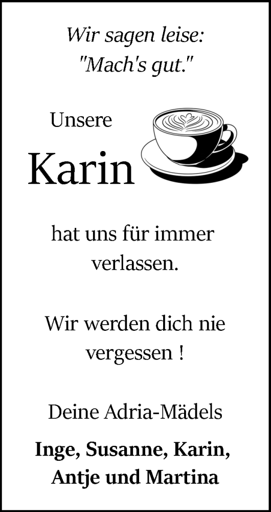 Traueranzeige von Karin Nikel von Odenwälder Echo