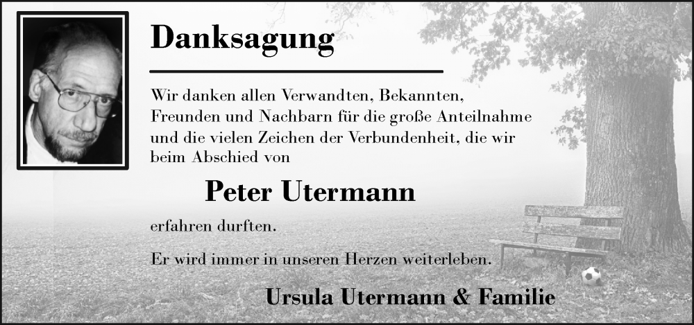 Traueranzeige für Peter Utermann vom 04.10.2025 aus Bergsträßer Anzeiger