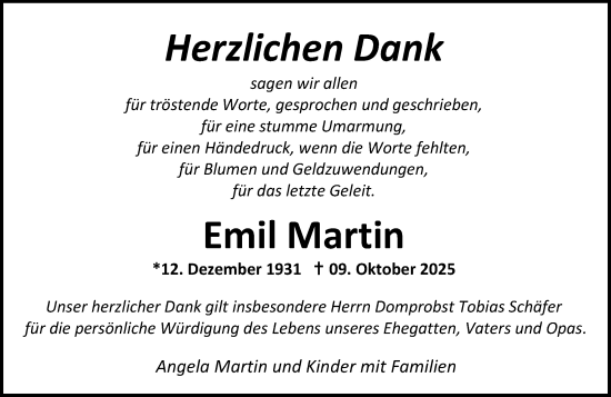 Traueranzeige von Emil Martin von Wormser Zeitung