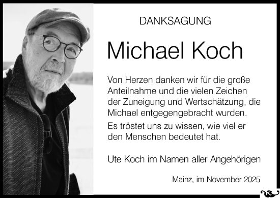Traueranzeige von Michael Koch von Allgemeine Zeitung Mainz