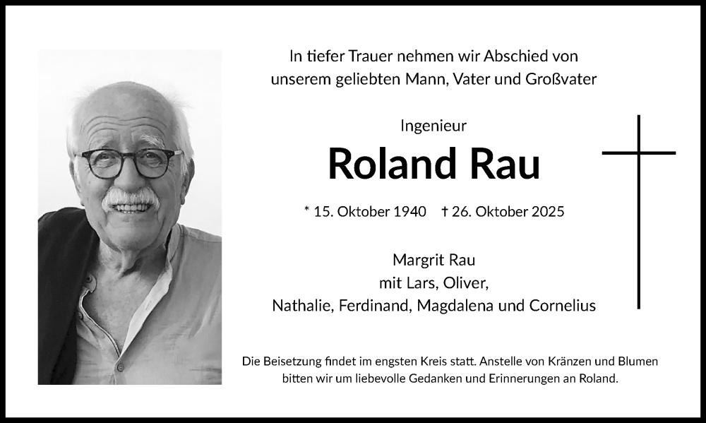  Traueranzeige für Roland Rau vom 08.11.2025 aus Weilburger Tageblatt