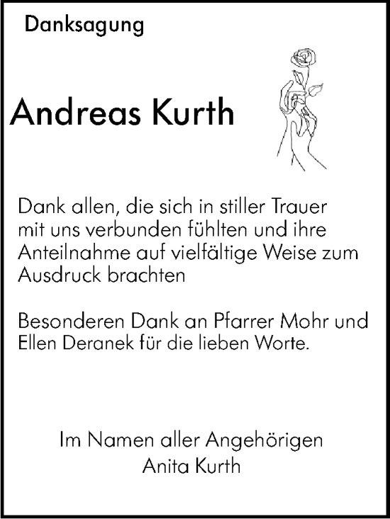 Traueranzeige von Andreas Kurth von Darmstädter Echo