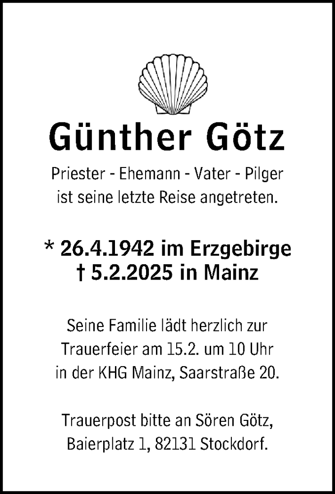  Traueranzeige für Günther Götz vom 12.02.2025 aus Darmstädter Echo