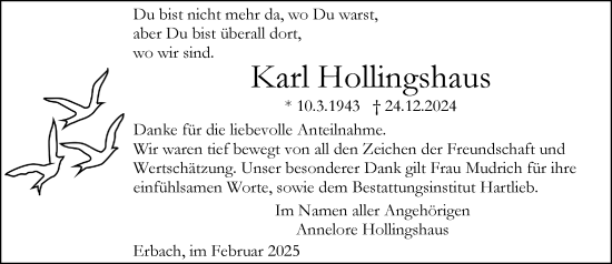 Traueranzeige von Karl Hollingshaus von Camberger Anzeiger