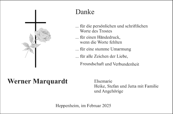 Traueranzeige von Werner Marquardt von Starkenburger Echo