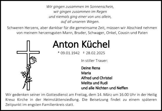 Traueranzeige von Anton Küchel von Darmstädter Echo