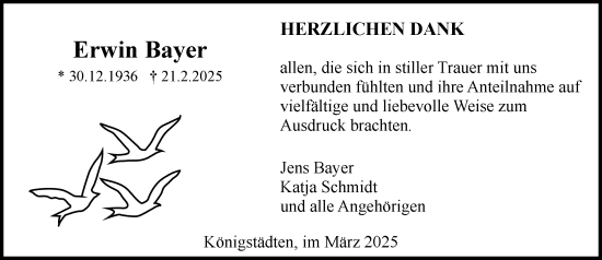 Traueranzeige von Erwin Bayer von Rüsselsheimer Echo