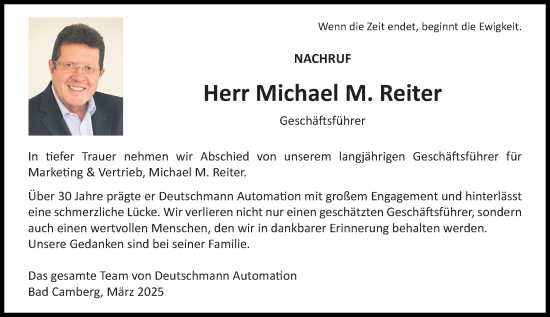 Traueranzeige von Michael M. Reiter von Camberger Anzeiger