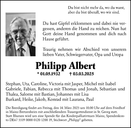 Traueranzeige von Philipp Albert von Rüsselsheimer Echo