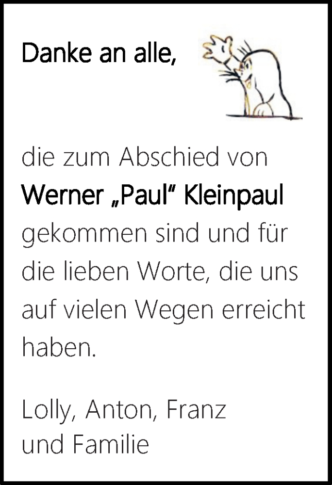  Traueranzeige für Werner Kleinpaul vom 22.03.2025 aus Rüsselsheimer Echo