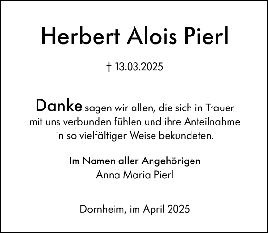 Traueranzeige von Herbert Alois Pierl von Groß-Gerauer Echo
