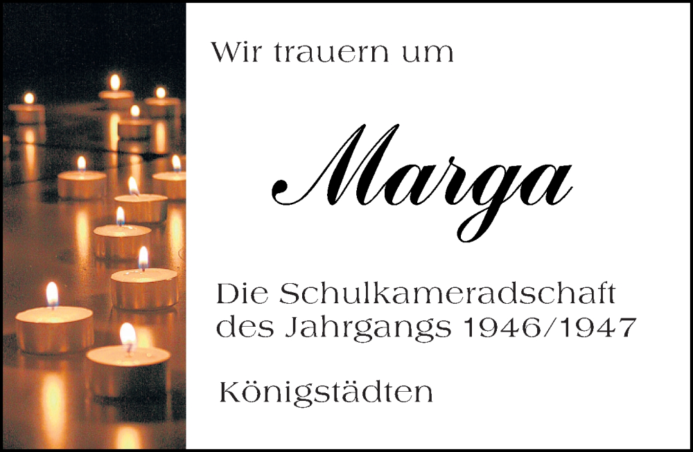  Traueranzeige für Marga Metzger vom 26.04.2025 aus Rüsselsheimer Echo