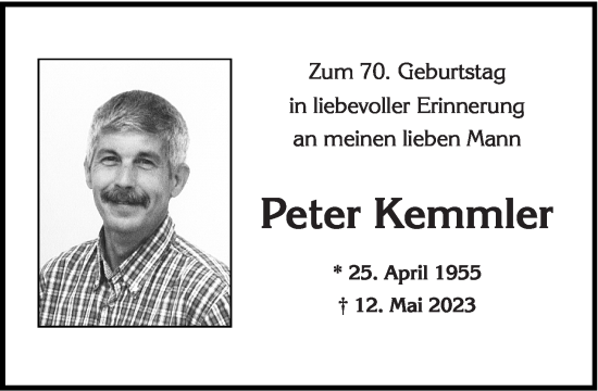 Traueranzeige von Peter Kemmler von Wiesbadener Kurier