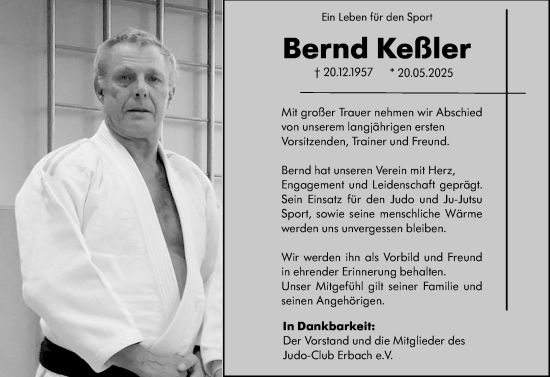 Traueranzeige von Bernd Keßler von Odenwälder Echo