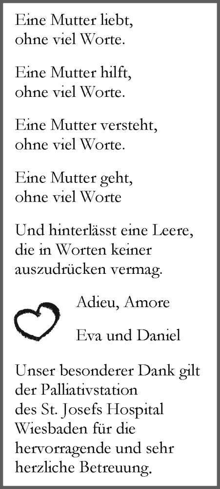 Traueranzeige von Christel Wagner von Wiesbadener Kurier