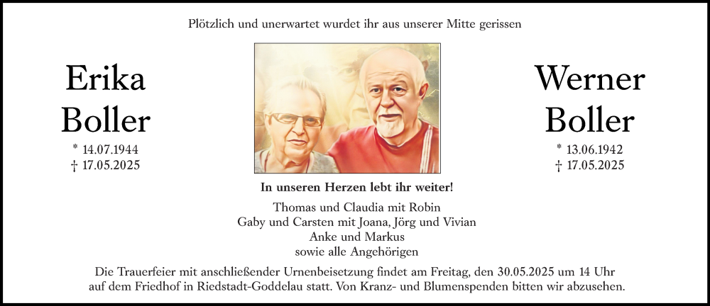  Traueranzeige für Erika Boller vom 24.05.2025 aus Groß-Gerauer Echo