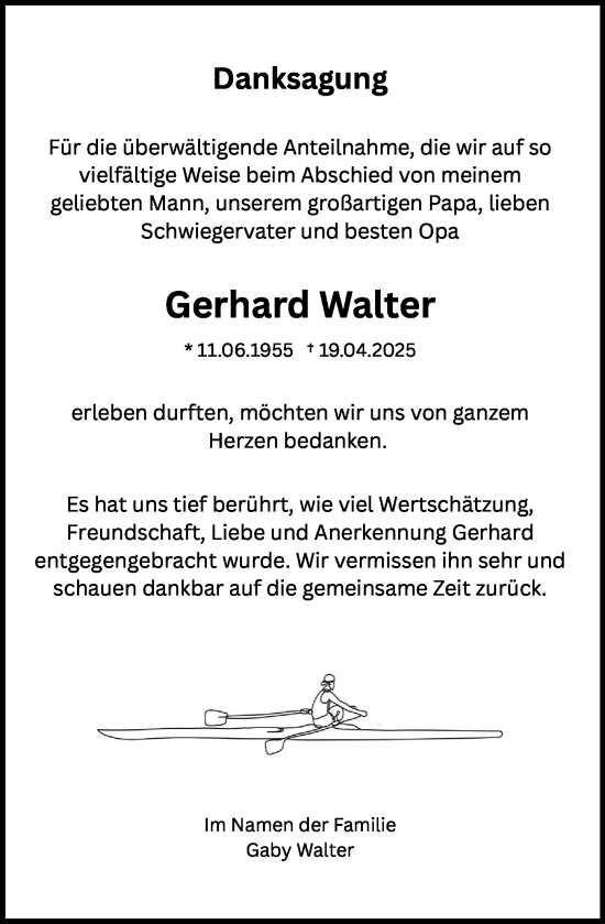 Traueranzeige von Gerhard Walter von Allgemeine Zeitung Mainz