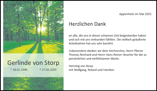 Traueranzeige von Henning von Storp von Allgemeine Zeitung Rheinhessen-Nahe