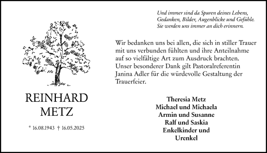 Traueranzeige von Reinhard Metz von Starkenburger Echo