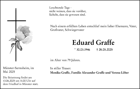 Traueranzeige von Eduard Graffe von Allgemeine Zeitung Rheinhessen-Nahe