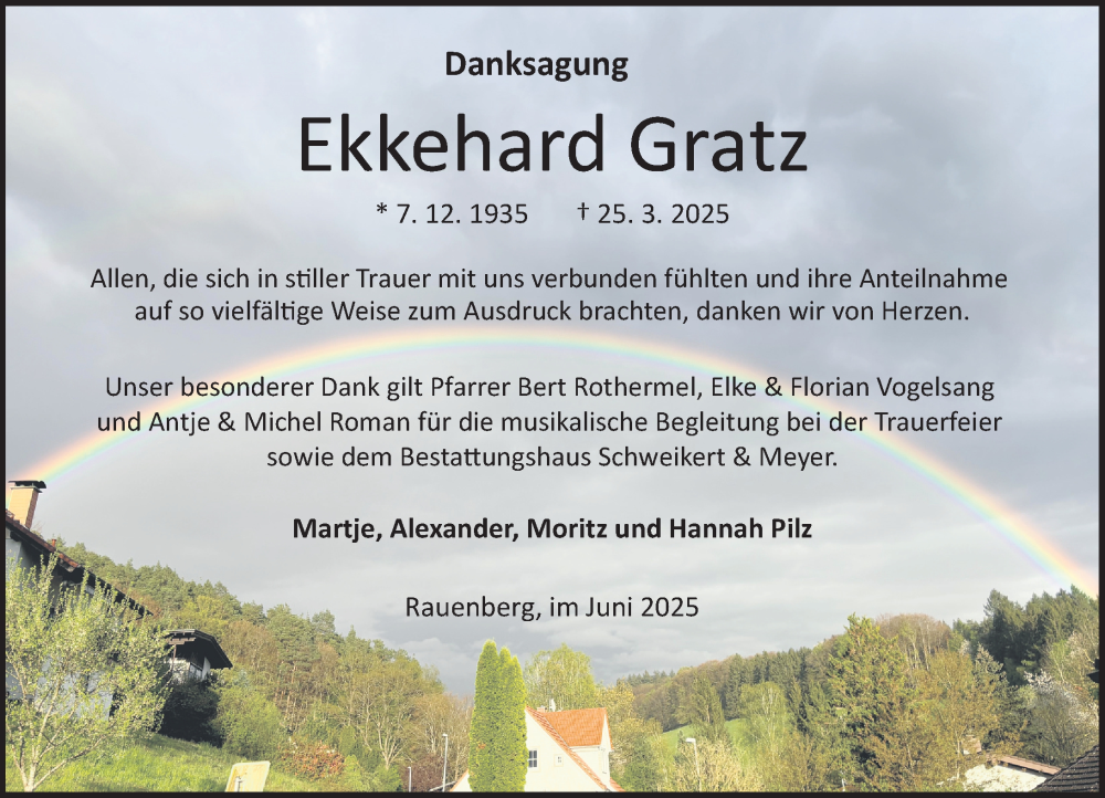  Traueranzeige für Ekkehard Gratz vom 14.06.2025 aus Odenwälder Echo