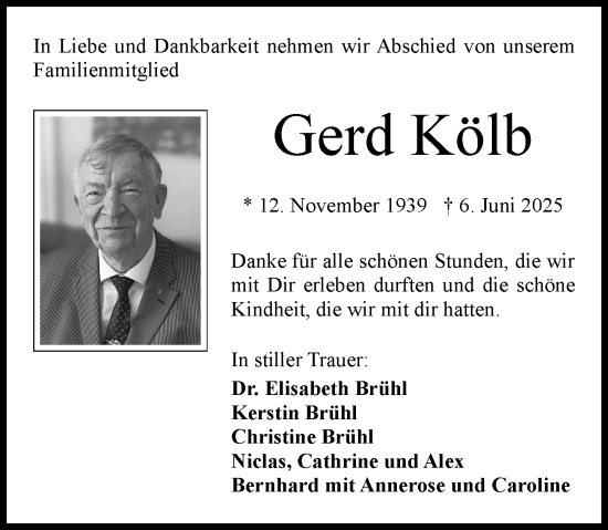 Traueranzeige von Gerd Kölb von Nassauische Neue Presse