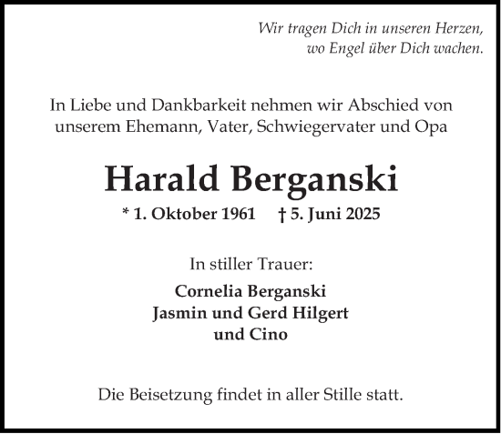 Traueranzeige von Harald Berganski von Wiesbadener Kurier