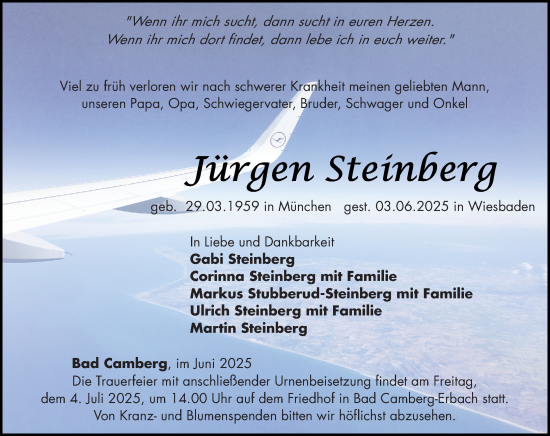 Traueranzeige von Jürgen Steinberg von Nassauische Neue Presse