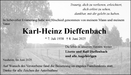 Traueranzeige von Karl-Heinz Dieffenbach von Groß-Gerauer Echo