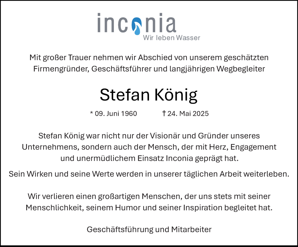  Traueranzeige für Stefan König vom 07.06.2025 aus Rüsselsheimer Echo