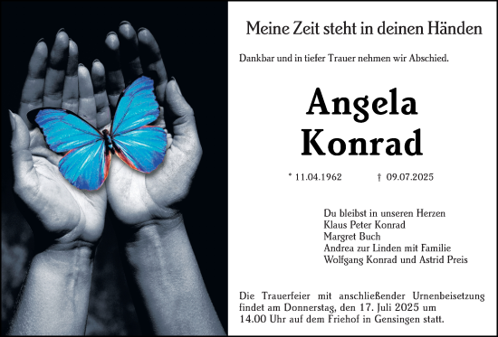 Traueranzeige von Angela Konrad von Allgemeine Zeitung Rheinhessen-Nahe