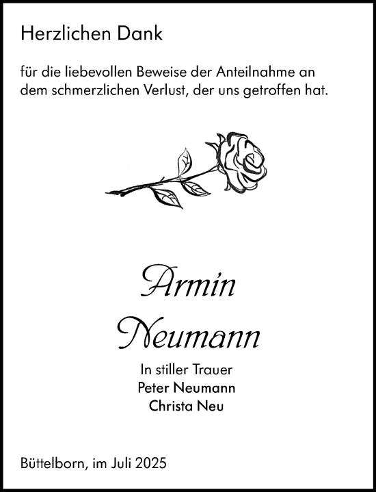 Traueranzeige von Armin Neumann von Groß-Gerauer Echo
