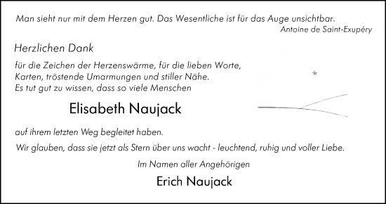 Traueranzeige von Elisabeth Naujack von Binger-/Ingelheimer Wochenblatt
