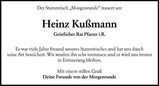 Traueranzeige von Heinz Kußmann von Odenwälder Echo