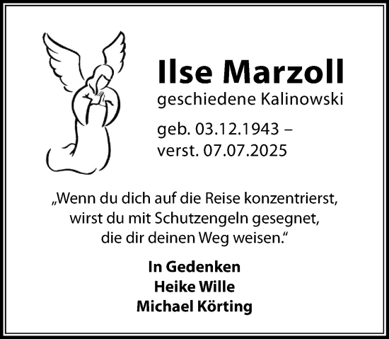 Traueranzeige von Ilse Marzoll von Idsteiner Land/Untertaunus