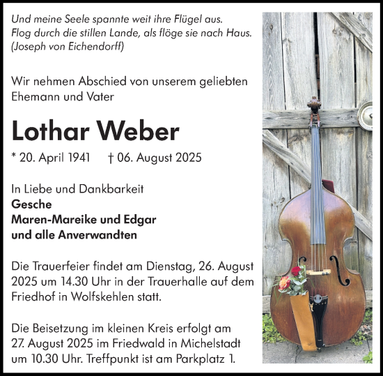 Traueranzeige von Lothar Weber von Groß-Gerauer Echo