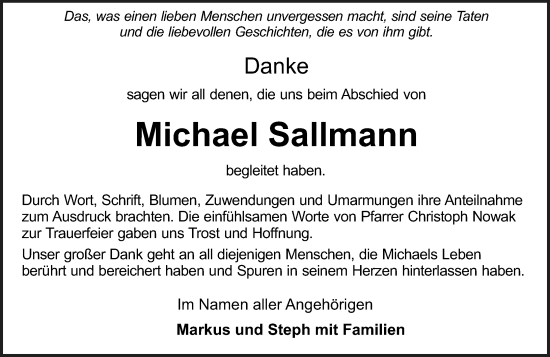 Traueranzeige von Michael Sallmann von Darmstädter Echo