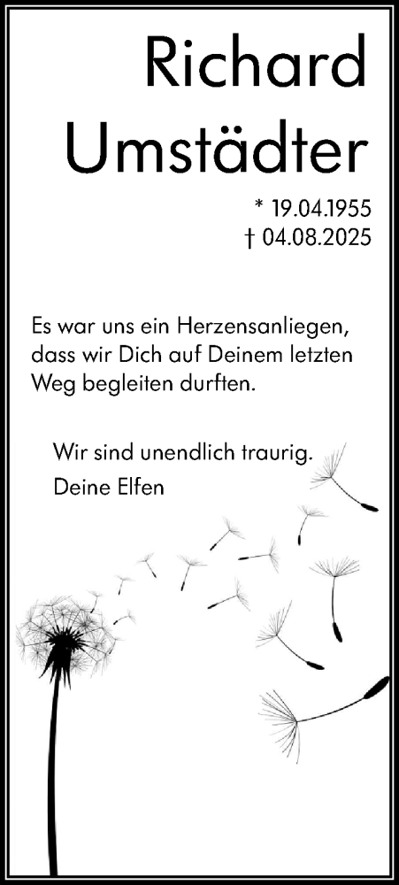 Traueranzeige von Richard Umstädter von Wiesbadener Kurier