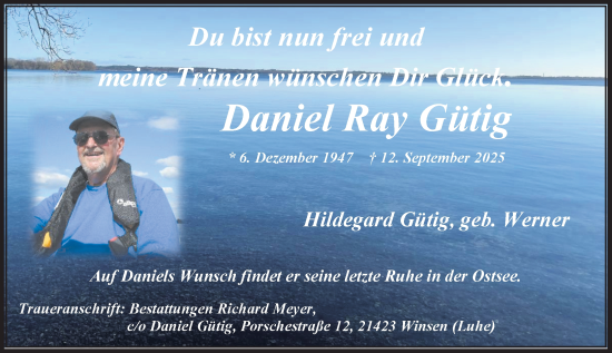 Traueranzeige von Daniel Ray Gütig von Rüsselsheimer Echo