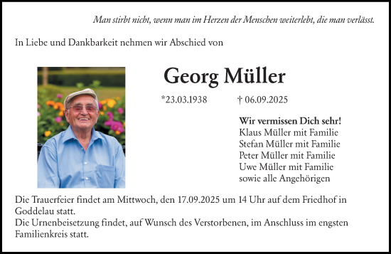Traueranzeige von Georg Müller von Groß-Gerauer Echo