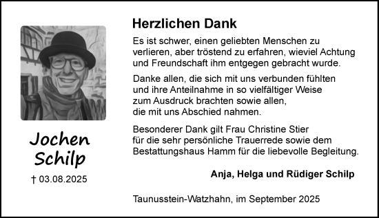 Traueranzeige von Rüdiger Schilp von Idsteiner Land/Untertaunus